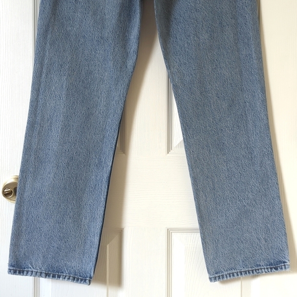 Topshop Distressed Medium Wash High Rise Straight Leg Button Fly Dad Jeans 28 - Picture 6 of 14